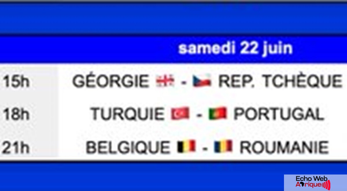 Euro 2024 : Le programme des matchs de ce jour, samedi 22 Juin 2024 !