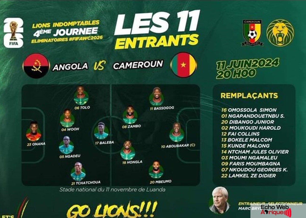 Elim. Coupe du monde 2026 / La chaîne de diffusion du match Angola-Cameroun !