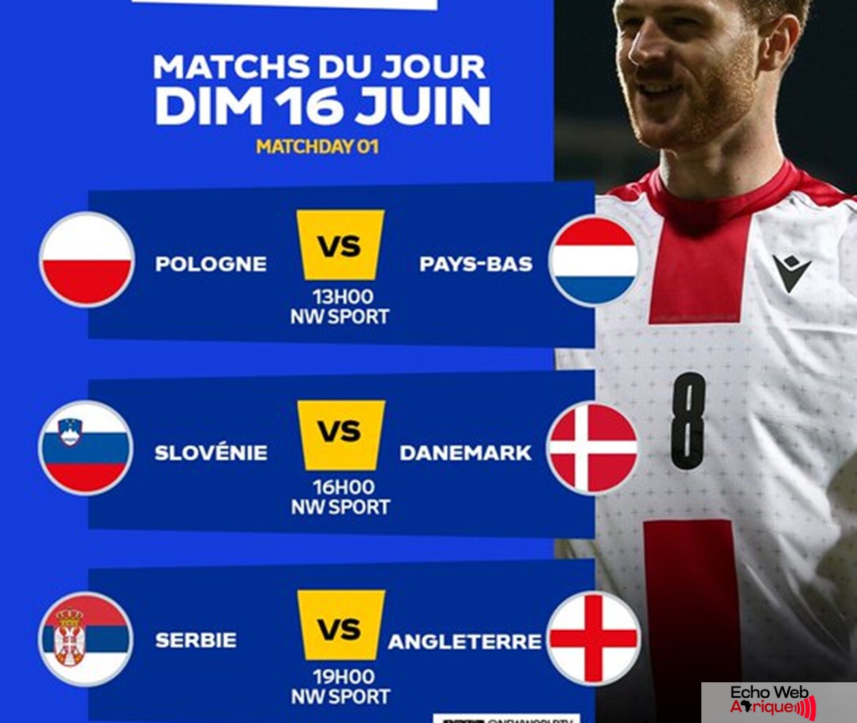 Euro 2024 : Le programme complet des matchs de ce dimanche 16 Juin 2024