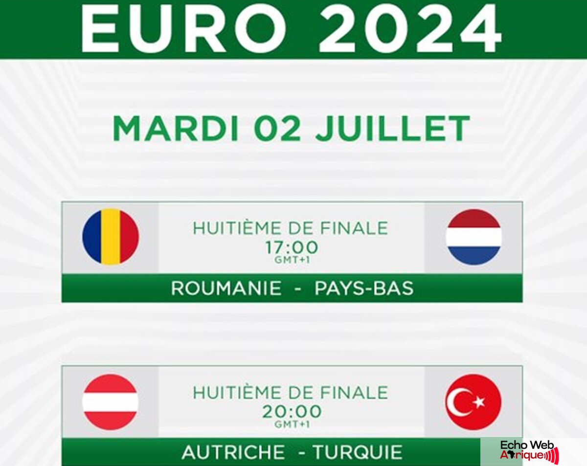 EURO 2024 : Le programme des matchs de ce mardi 02 Juillet !