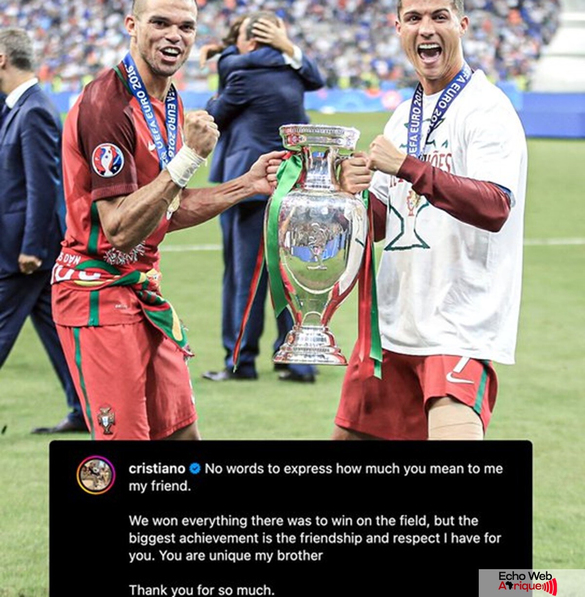 Portugal : La carrière épique de Pepe se Termine avec un dernier hommage de Cristiano Ronaldo !